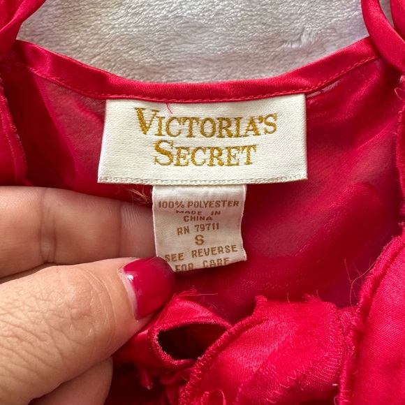 Vintage Victoria Secret Bodysuit Women’s Red Gold Label Teddy Snap Crotch - Picture 4 of 8